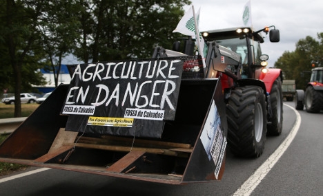 French farmers caused gridlock around the city of Caen in Normandy as ...