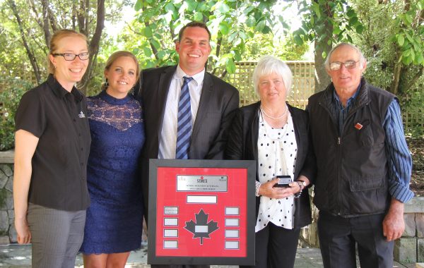 L-R Semex's Alex Mathews, Jane Polson, judge Murray Polson, Lowis and Robin White (Luccombe Holsteins at Finley) won the three-year-old Championship. Semex_Clark_2016.jpg = L-R Semex's Stu Mackie, Terry Clark, Jane Polson, judge Murray Polson and Janine Clark (Harklaje Holsteins, Nerrena). They were Reserve Champion three-year-old.